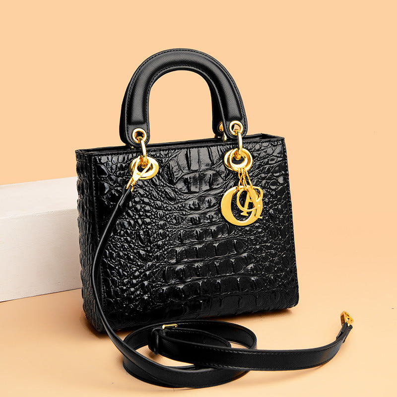 Women's Crocodile Pattern Diana Retro Portable Bags