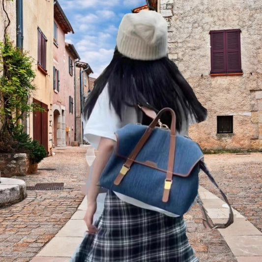 Loose Series Canvas Denim Large Capacity Backpacks