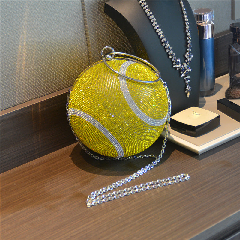 Women's Plastic Diamond Portable Ball Rhinestone Tennis Evening Bags