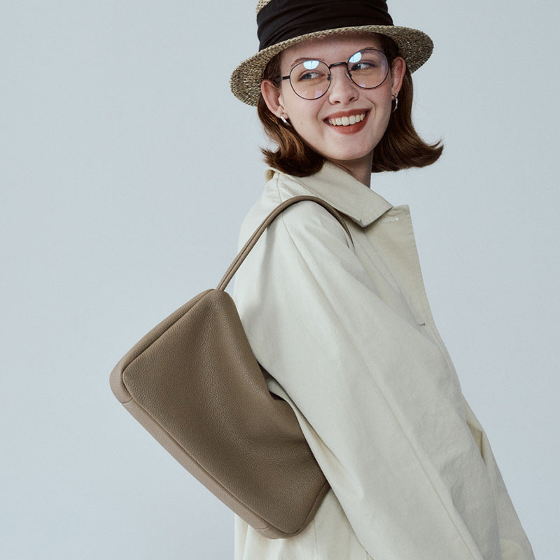 Women's First Layer Cowhide French Underarm Advanced Bags