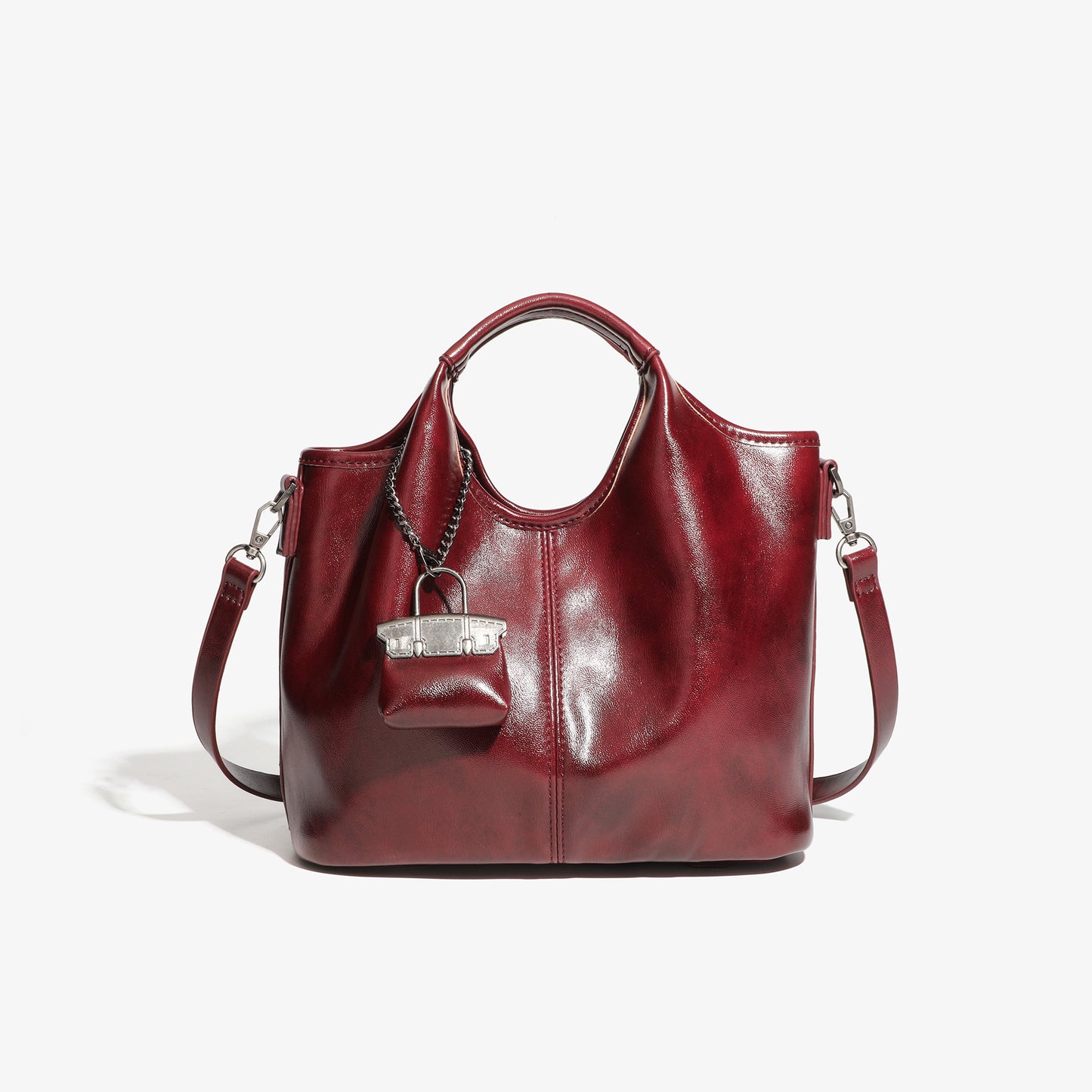 Women's Oil Wax Leather Big Fashionable Retro Tote Bags