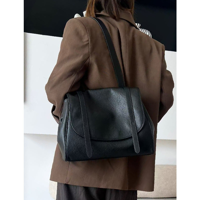 Women's Suede Genuine Leather Retro Layer Frosted Backpacks