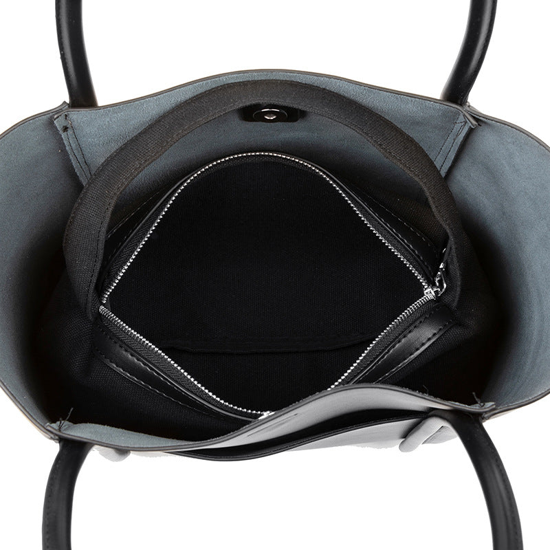 Women's Summer Portable Large Cowhide Commuter Tote Bags