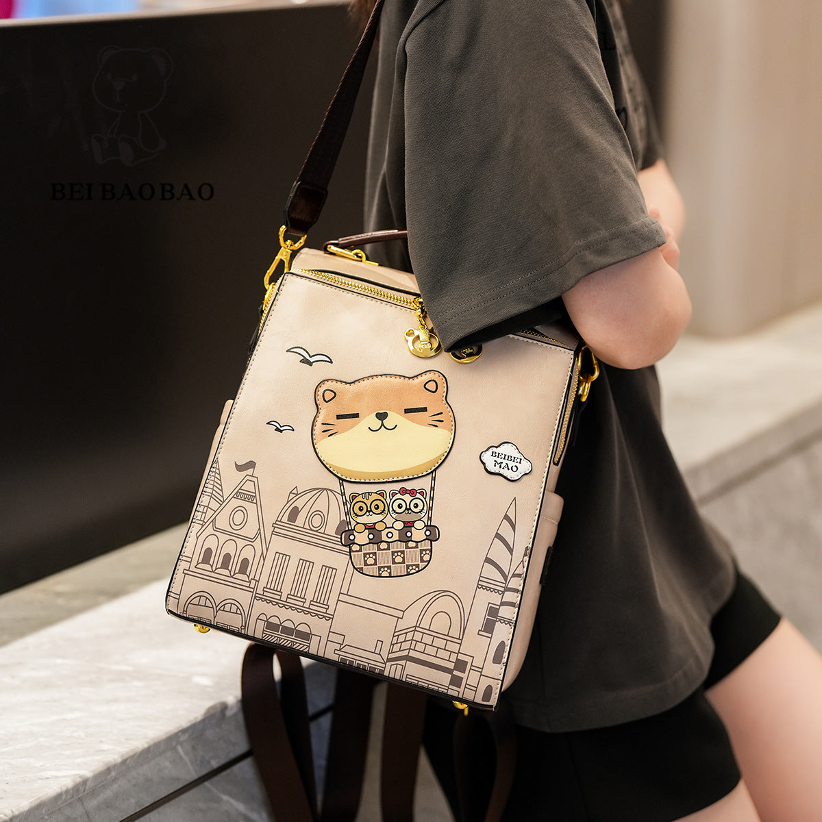 Beautiful Cartoon Fashion Female Versatile Trendy Backpacks