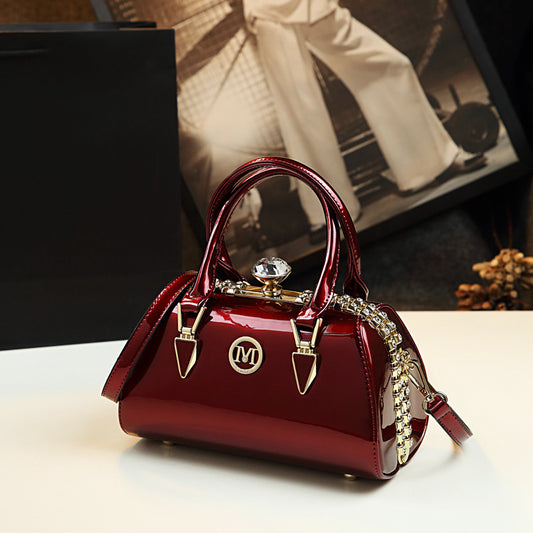 Women's Clip Personalized Patent Leather Fashion Pillow Crossbody Bags