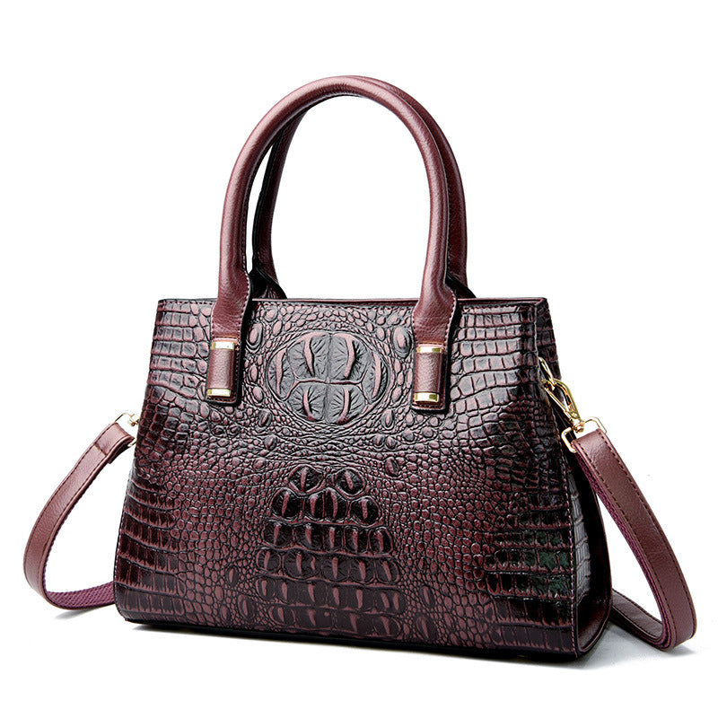 Women's Light Luxury Crocodile Pattern Soft Leather Handbags