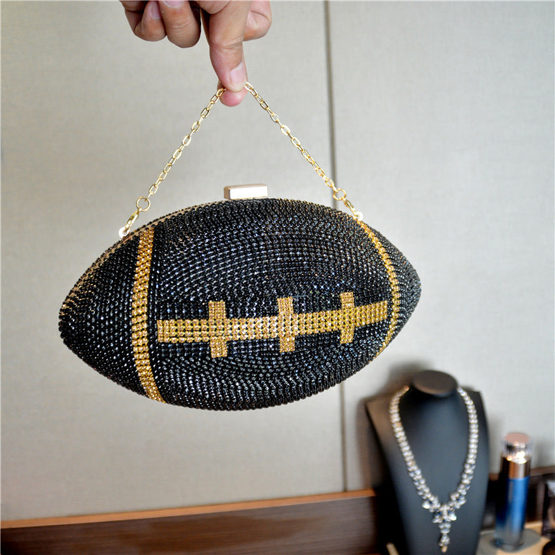 Women's Diamond Rugby Rhinestone Clutch Banquet Female Evening Bags