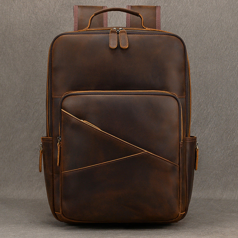 Men's Horse Leather Inch Retro Computer Backpacks