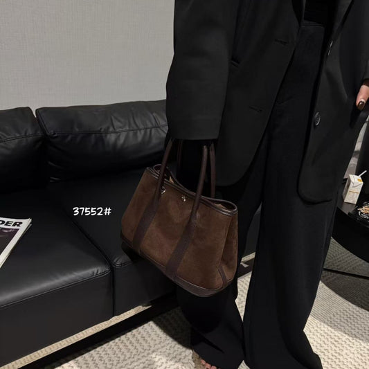 Women's Suede Contrast Color Portable Garden Fashionable Crossbody Bags