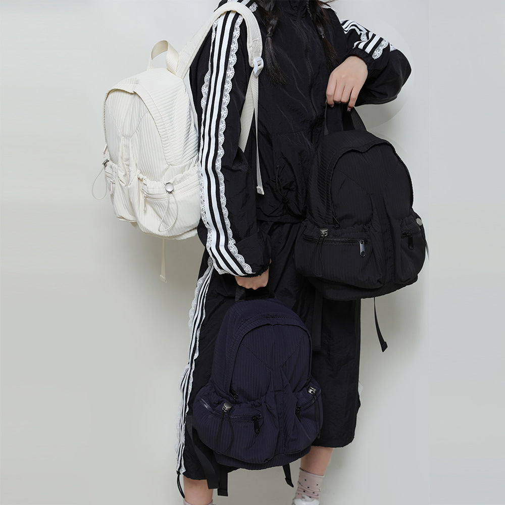 Women's Spring Puff Pleated Korean Style Convenient Backpacks