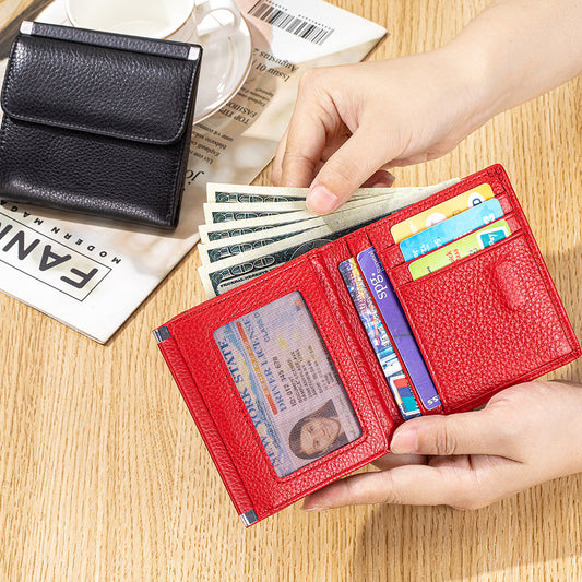 Women's Genuine Leather Short High-grade Storage First Ladies Wallets