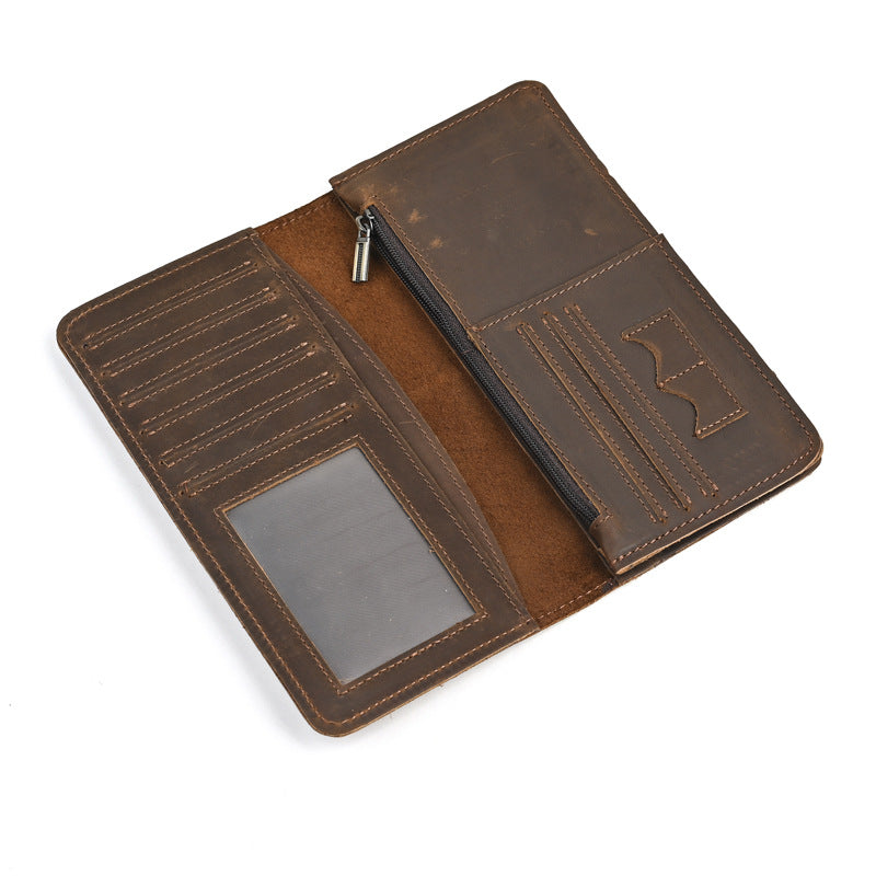 Men's Leather For Man Crazy Horse Business Retro Men's Wallets