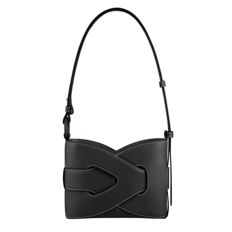 Women's Leather Geometric Design French Niche Woven Bags