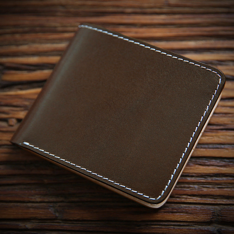 Men's Retro Vegetable Tanned Short First Layer Men's Wallets