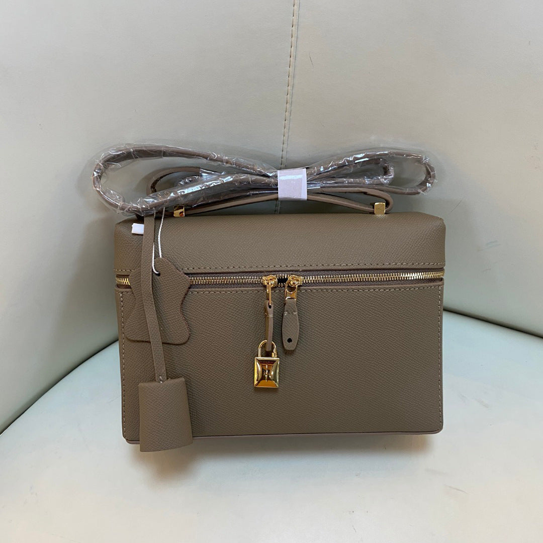 Lunch Box Vintage Genuine Leather Portable Crossbody Bags