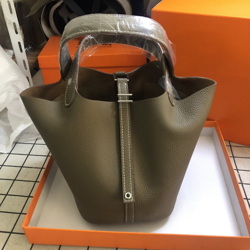 Women's Vegetable Basket Cowhide Portable Bridal Wedding Handbags
