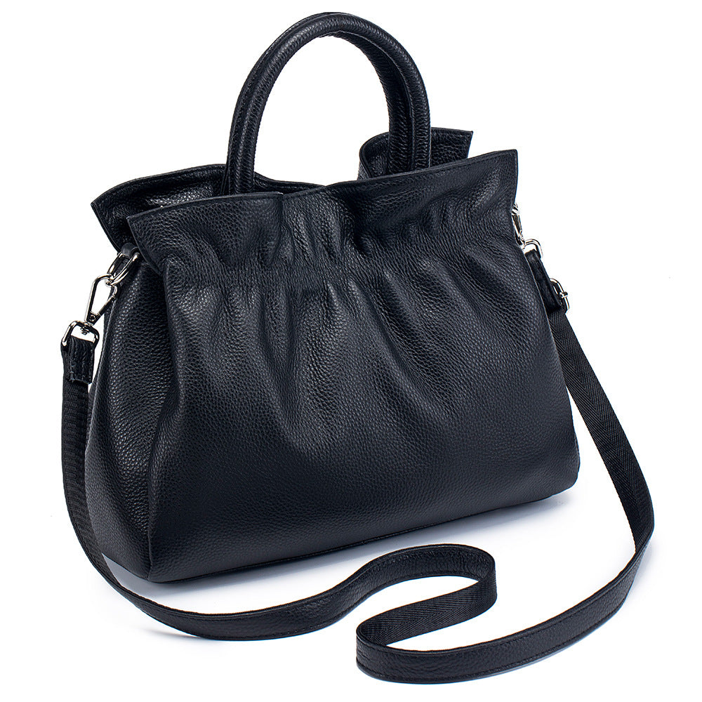Women's Fashion Cattlehide Leather Niche Genuine Large Shoulder Bags