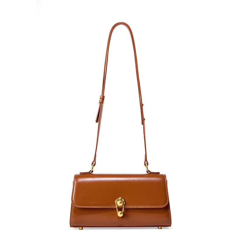 Women's Planet Baguette Genuine Leather French Minority Shoulder Bags