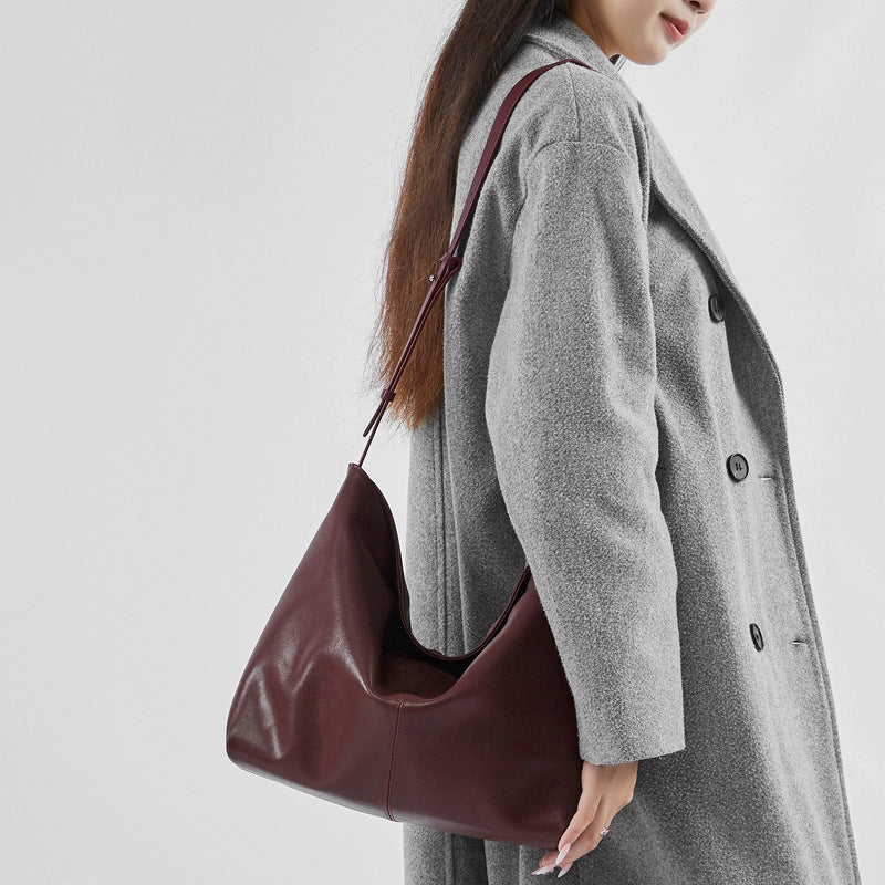 Women's Leather Commuter Large Capacity Versatile Genuine Crossbody Bags