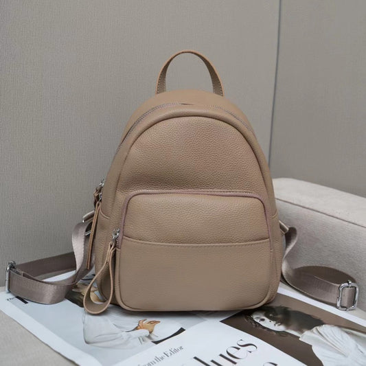 Women's Fashion Leather First Layer Cowhide University Backpacks