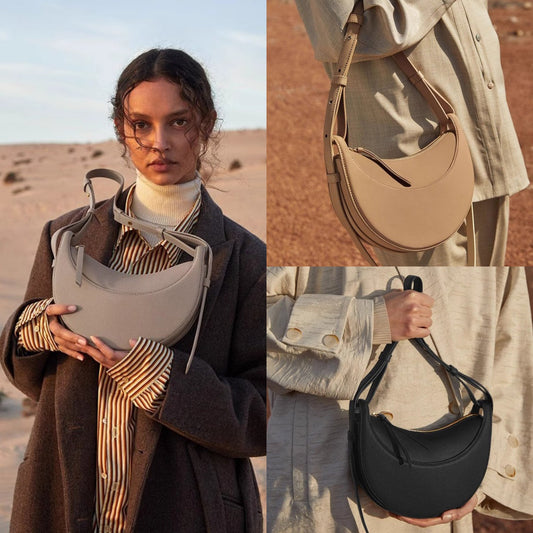 Women's Design Cowhide Texture Selenodont Genuine Leather Shoulder Bags