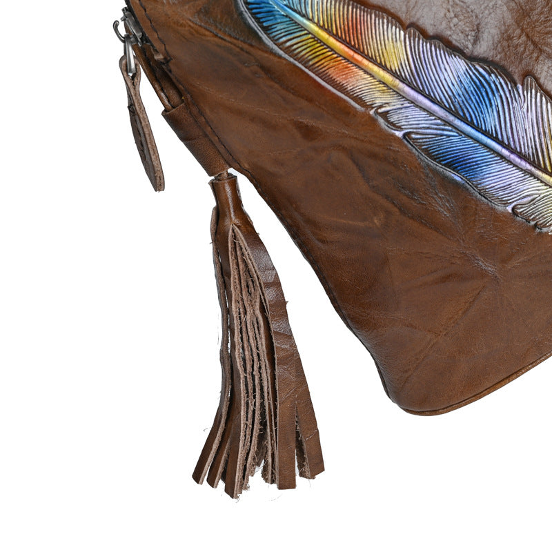 Women's Genuine Leather First Layer Cowhide Personality Crossbody Bags