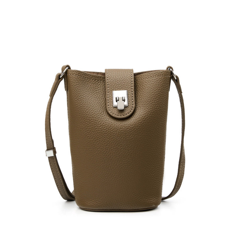 First Layer Leather Mobile Female Genuine Crossbody Bags