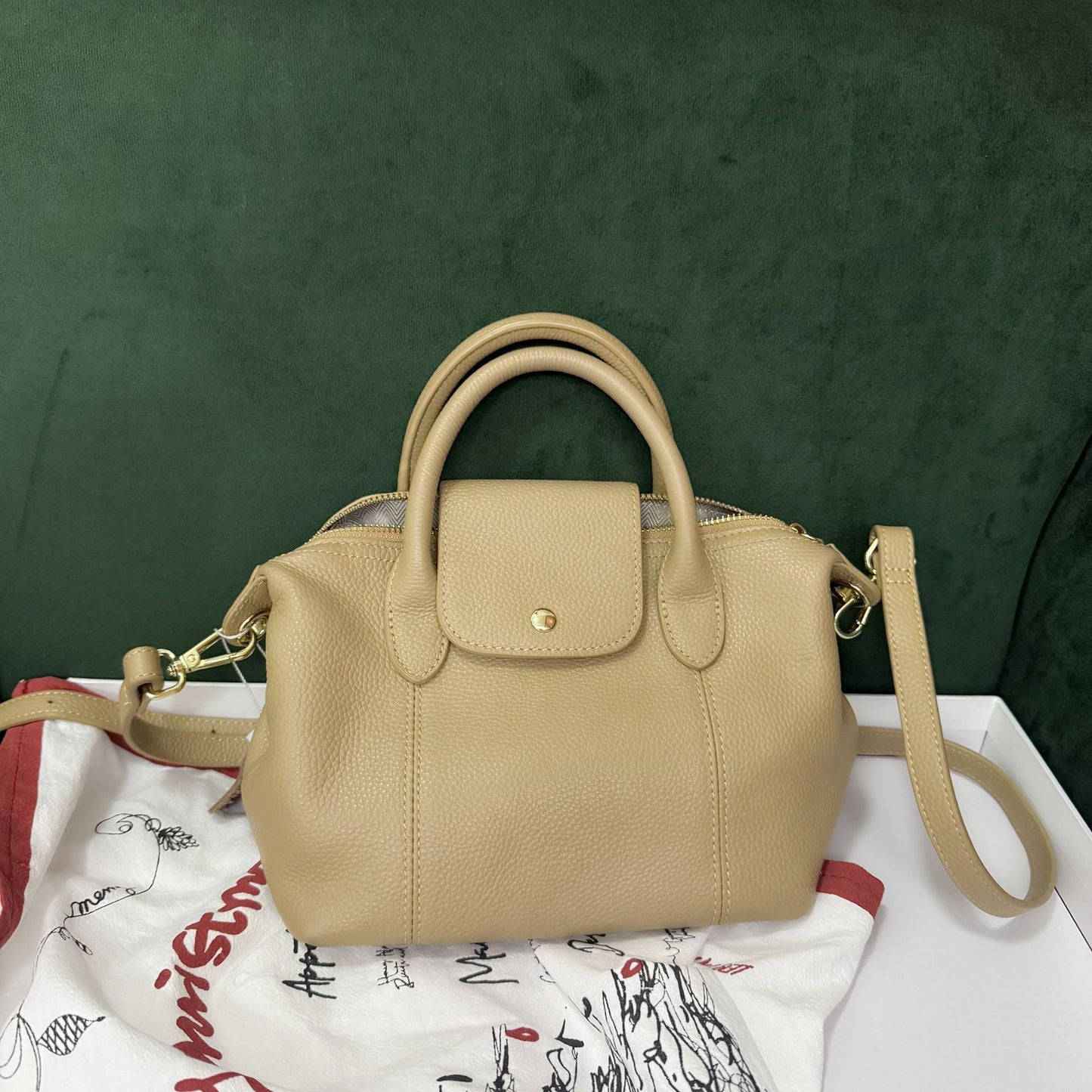 Women's Dumpling Portable Urban Simple Soft Genuine Handbags