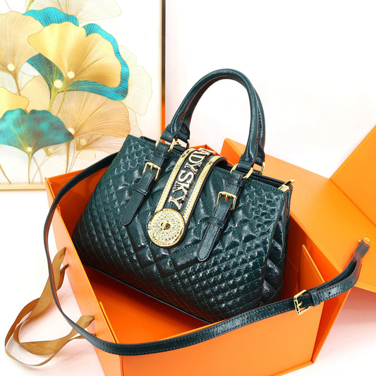 Women's Embroidery Thread Pu Leather Diamond Large Handbags