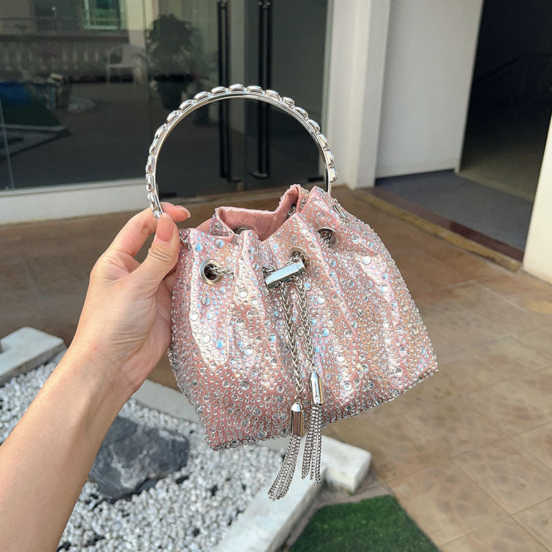 Shiny Colorful Crystals Polka Dot Niche High Handbags