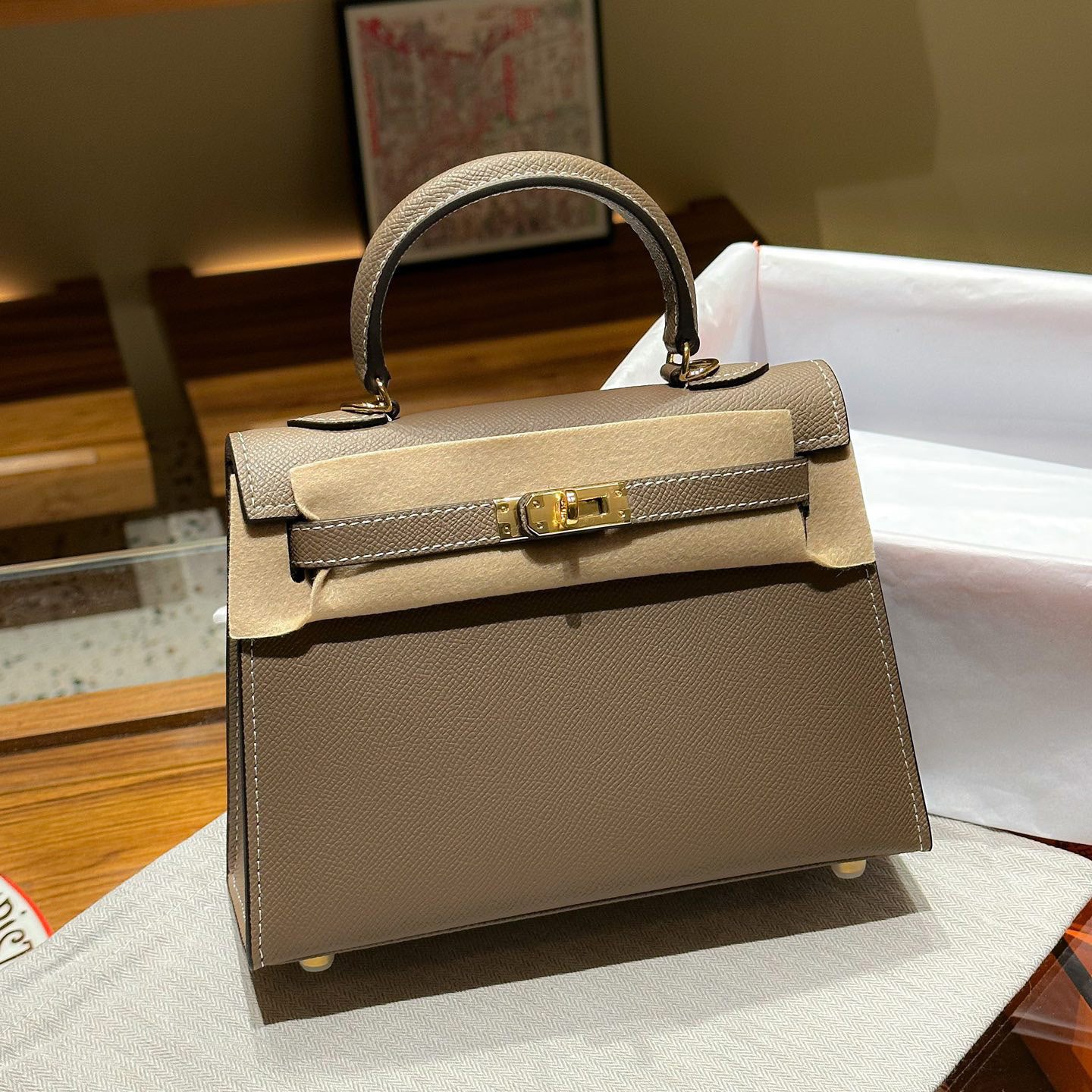 Women's Palm Print Gold Sier Second Generation Kelly Crossbody Bags