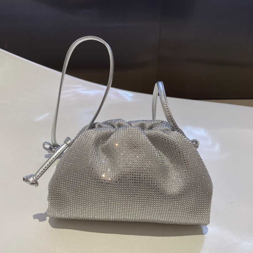 Women's Diamond Cloud Korean Style Pleated Clip Crossbody Bags
