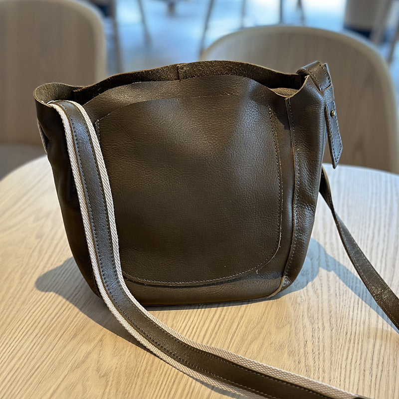 Women's Tanning Leather For Style Simple Cowhide Crossbody Bags