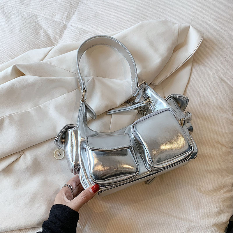 Women's High-grade Large Capacity Motorcycle Underarm Simple Shoulder Bags