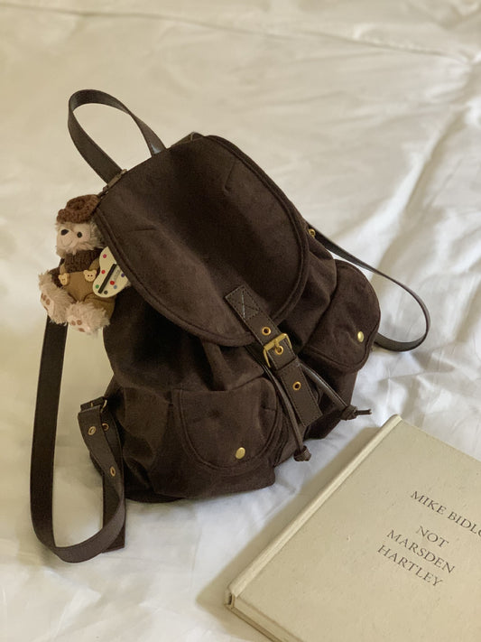 Women's Niche Suede Korean Style Lightweight Backpacks