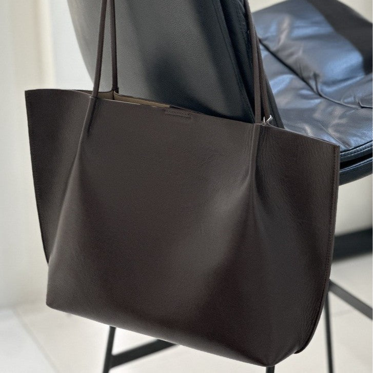 Simple Big Fashion Vegetable Tanned Soft Shoulder Bags