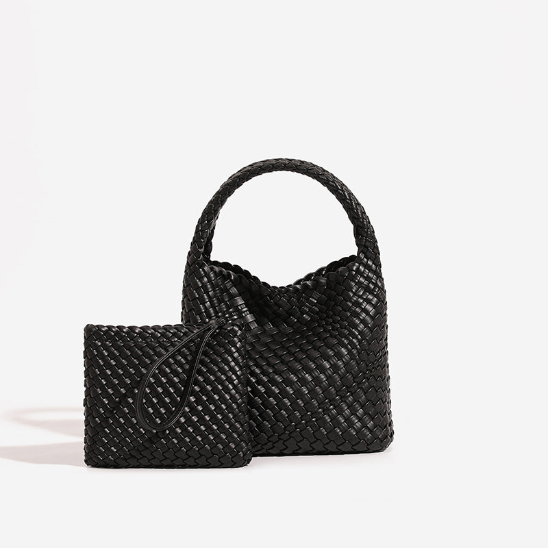 Genuine Leather Woven Vegetable Basket Holiday Crossbody Bags