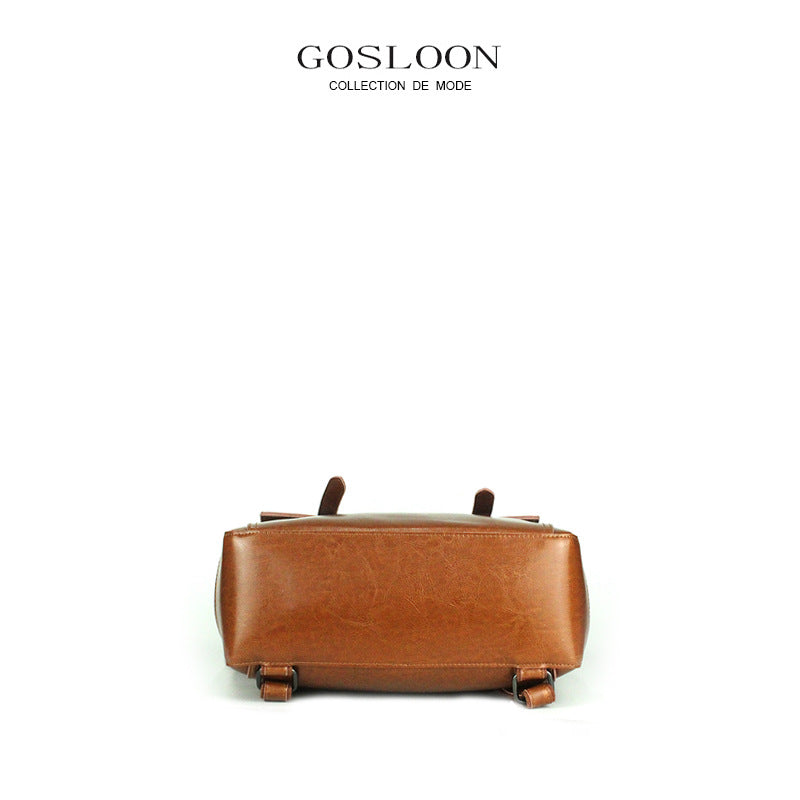 French Gu Cowhide Business Thin Computer Backpacks