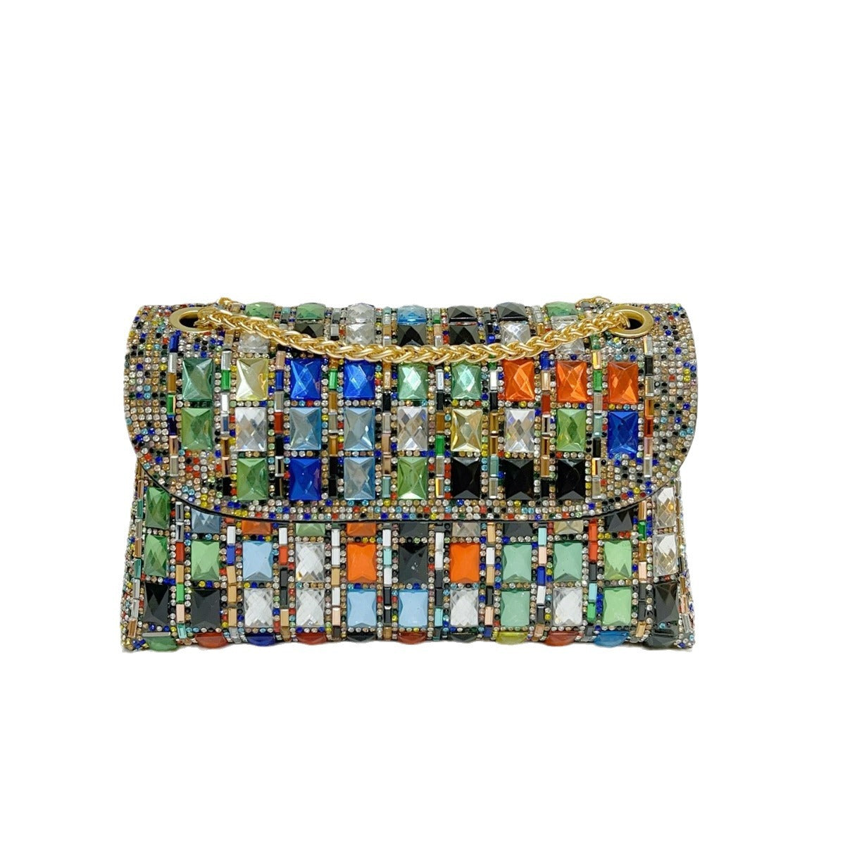 Shiny Glass Dress Rhinestone Clutch Underarm Crossbody Bags