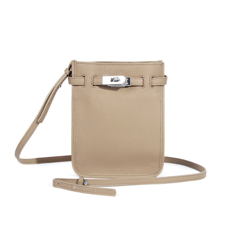 Women's High-grade Large Capacity Minority Simple Genuine Crossbody Bags