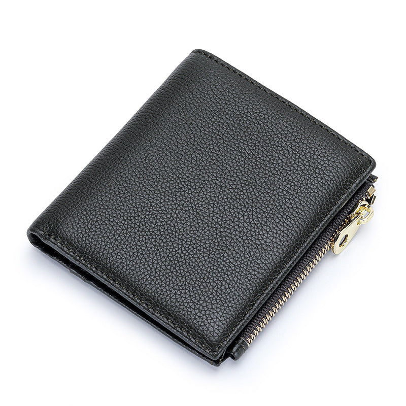 Women's Pure Leather Short High-grade First Layer Cowhide Natural Ladies Wallets