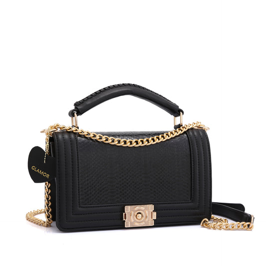 Women's Large Capacity Leather Retro Mom Chain Bags