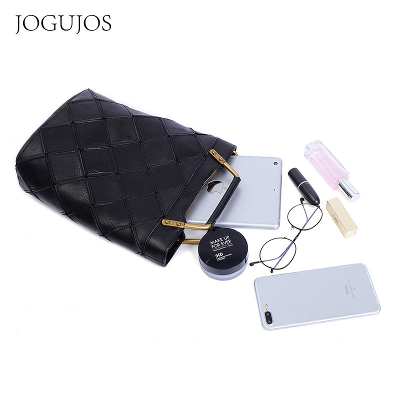 Women's Fashion Genuine Leather Retro Patchwork Crossbody Bags