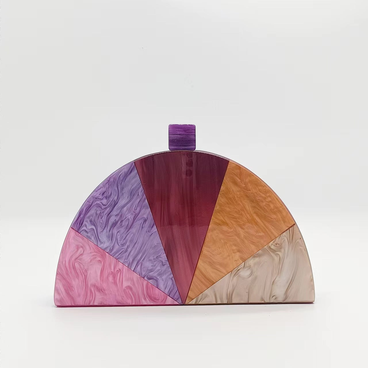Women's Color Semicircle Acrylic Fashion Wedding Dinner Evening Bags