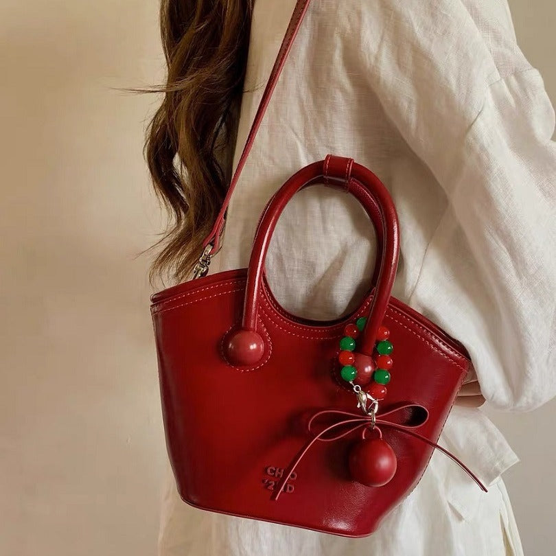 Women's Attractive Cherry Love Hand-held One Crossbody Bags