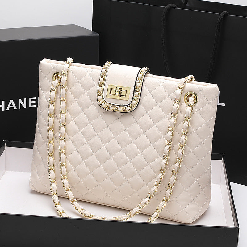 Women's Capacity Rhombus Chain High-grade Solid Color Shoulder Bags