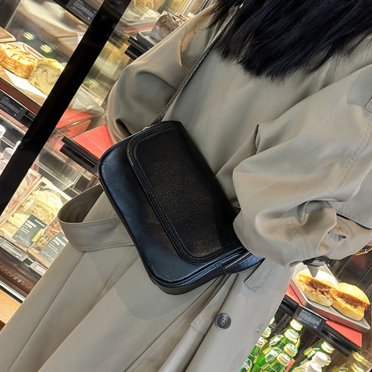 Women's Layer Cowhide Advanced Texture Trendy Leather Shoulder Bags