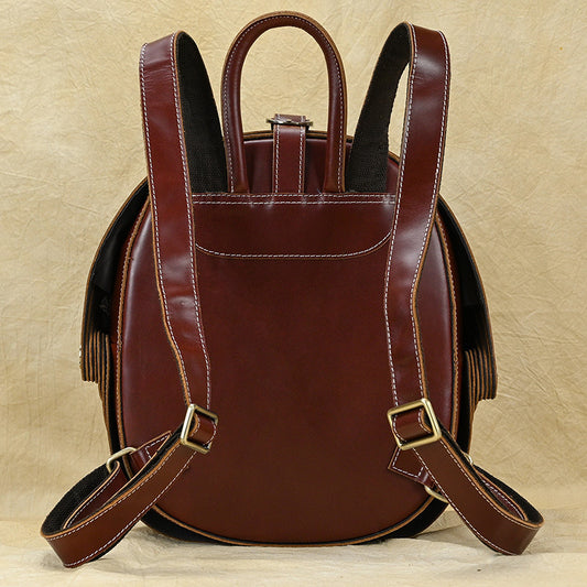 Women's Genuine Leather Fashion Personalized Beetle Unisex Backpacks