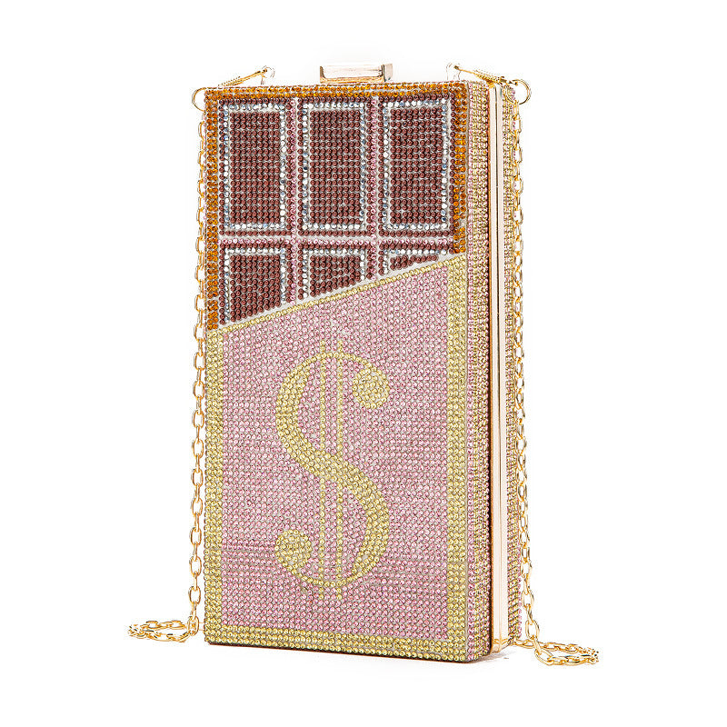New Diamond Chocolate Dollar Dinner Chain Evening Bags