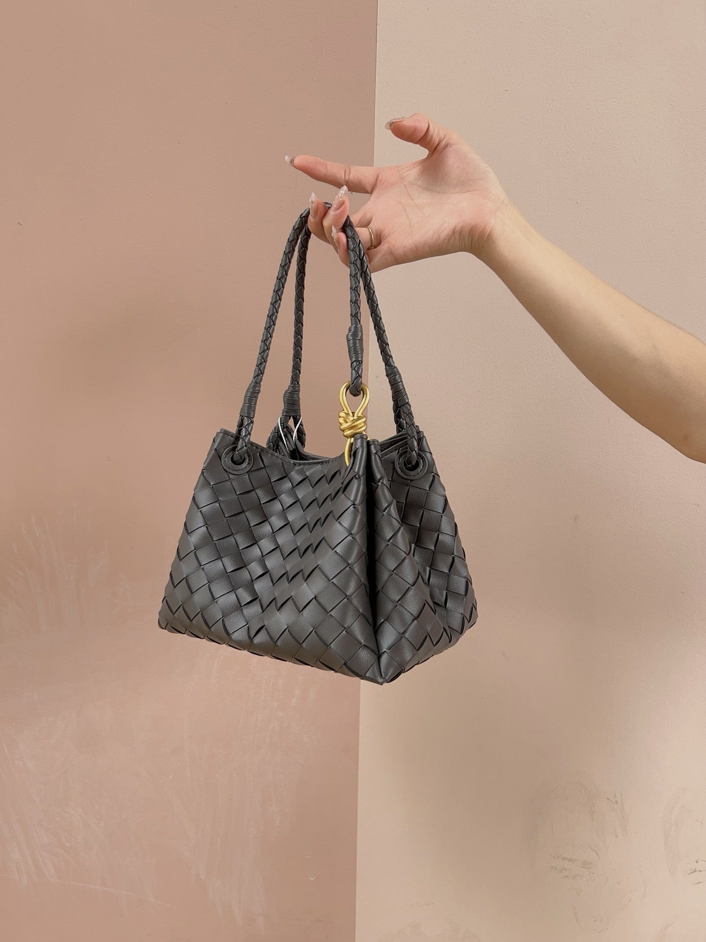 Women's Leather Weave Parachute High-grade Commuter Bags